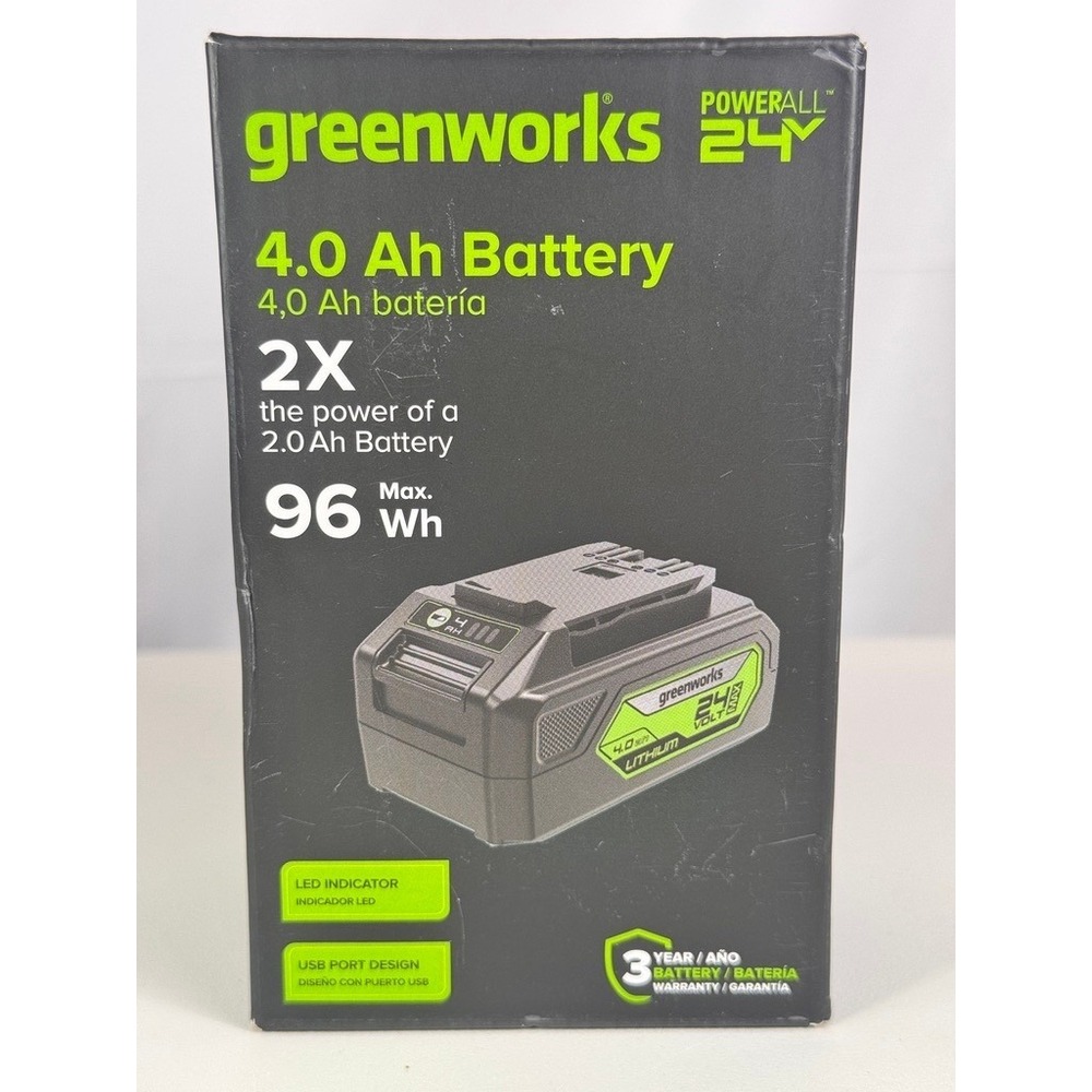 Greenworks 24V 4.0 Ah Lithium Ion Battery Powerall 96 Wh LED Indicator USB